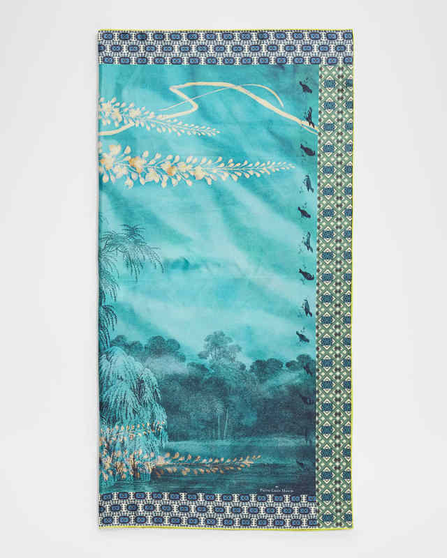 Multi-Color Floral Silk Square Scarf